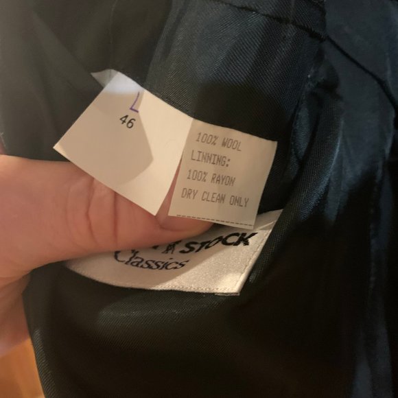 Sport Coat Blazer Jacket Herringbone Black Gray Tweed Men's Size 46L 100% Wool - Picture 6 of 9